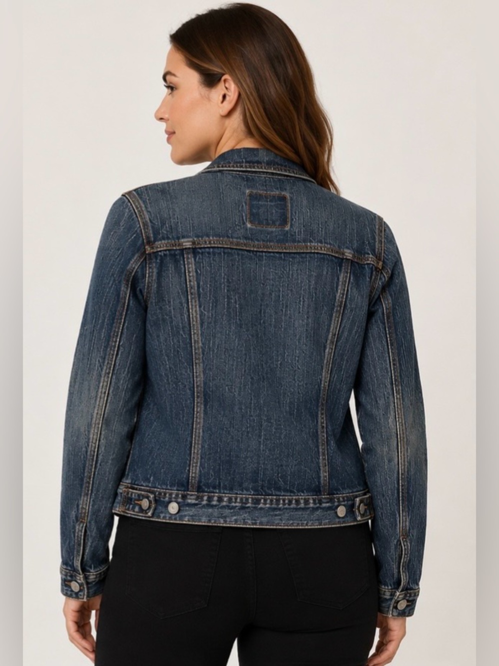 Vintage Lucky Brand Dungarees USA Denim Jacket Womens L Gene Montesano Trucker - Picture 2 of 11